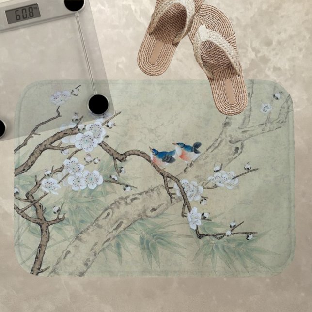 Tapete De Banheiro Flor de ameixa na Primavera (Criador carregado)