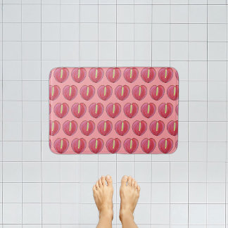 Tapete De Banheiro Flor de Anthurium Vermelho Padrão Sem Costura em B