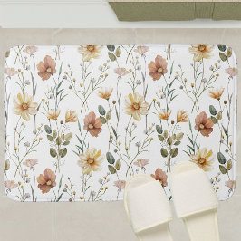 Tapete De Banheiro Flor de Campo Boho Aquarela