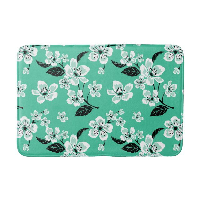 TAPETE DE BANHEIRO FLOR DE CEREJEIRA - SAKURA (MINT) (Frente)