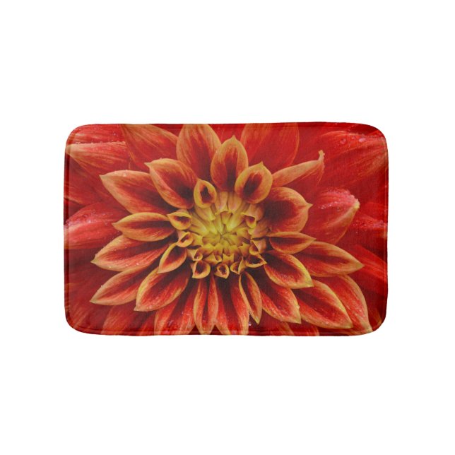 Tapete De Banheiro Flor de dahlia laranja (frente)
