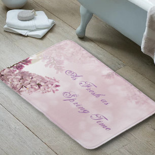 Tapete De Banheiro Flor de Lilás Rosa Suave na Primavera