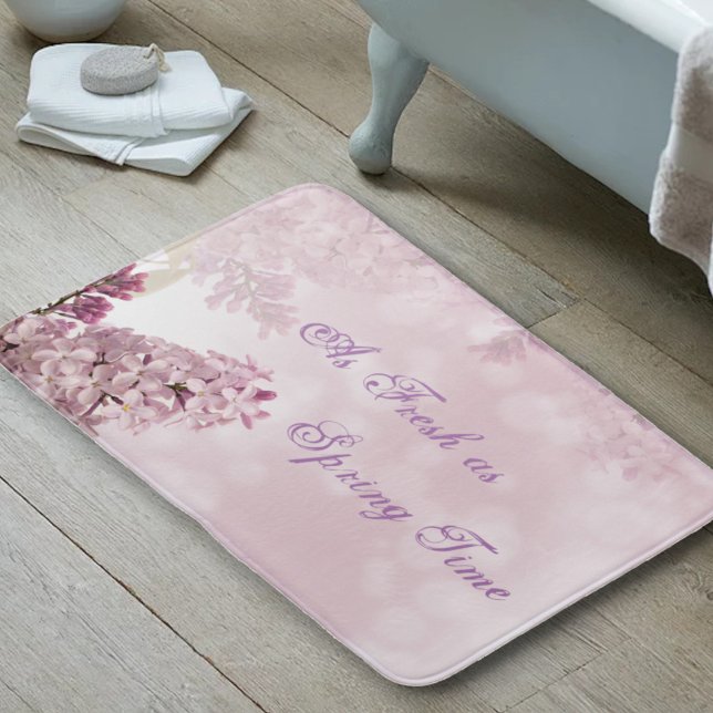 Tapete De Banheiro Flor de Lilás Rosa Suave na Primavera (Criador carregado)