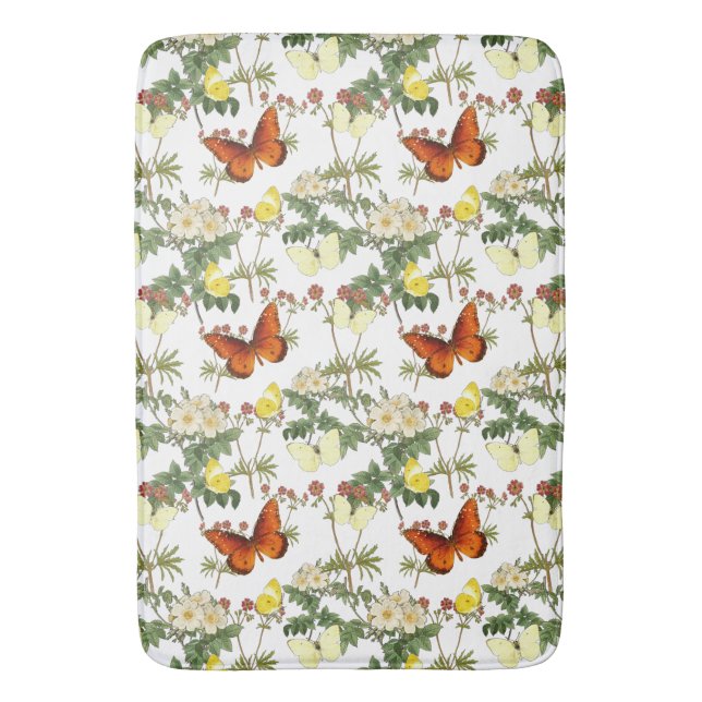 Tapete De Banheiro Flor de maçã e borboletas Imagens do Patrimônio (Frente Vertical)