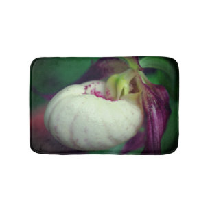 Tapete De Banheiro Flor de Orquídea Branca do Slipper Fechado