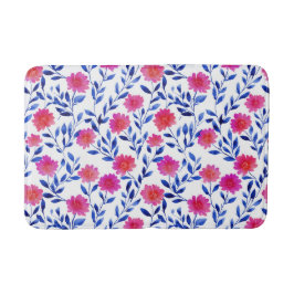 Tapete De Banheiro Flor de Rosa Fúcsia Botânica Aquarela