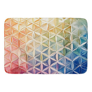 Tapete De Banheiro Flor de Vida - Pintura de Aquarela