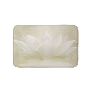 Tapete De Banheiro Flor delicada elegante de Lotus branco/lírio