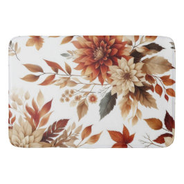 Tapete De Banheiro Flor Floral De Cobre E Deixa A Matriz De Banho
