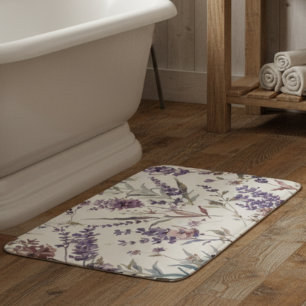 Tapete De Banheiro Flor Lavagem Boho Botânico Floral