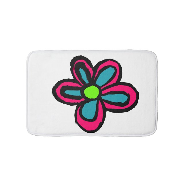 Tapete De Banheiro Flor rosa-branca (frente)