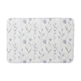 Tapete De Banheiro Flor Silvestre Aquarela Roxo Azul