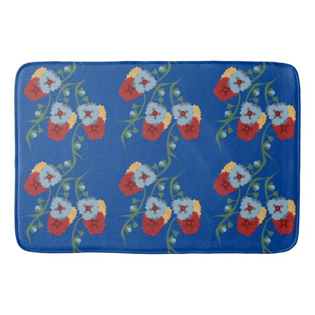 Tapete De Banheiro Florais mexicanos frios Vinhas verdes (Frente)