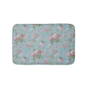 Tapete De Banheiro Floral azul da casa de campo feminino