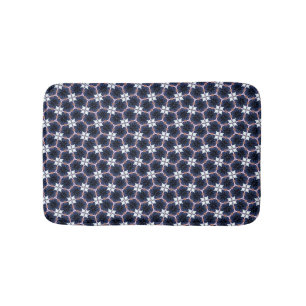 Tapete De Banheiro Floral Azul-Noite