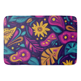 Tapete De Banheiro Floral Boho Abstrato, colorido 5