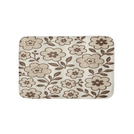 Tapete De Banheiro Floral Cream Bath Mat