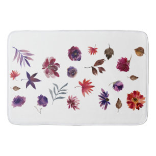 Tapete De Banheiro Floral de Aquarela de Tendência