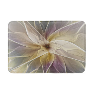Tapete De Banheiro Floral Fantasy Dourada Eggplant Abstrato Art Fract
