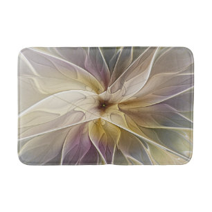 Tapete De Banheiro Floral Fantasy Dourada Eggplant Abstrato Art Fract