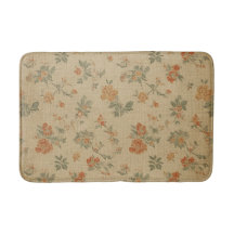 Floral Laranja Queimada e Verde Salvia Vintage