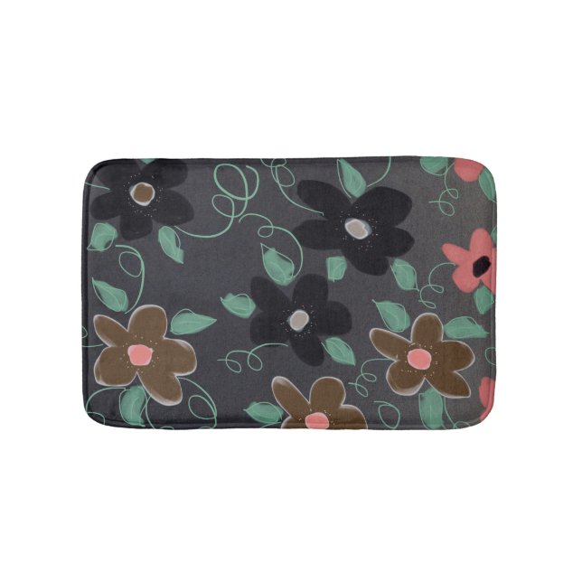Tapete De Banheiro Floral preto (frente)