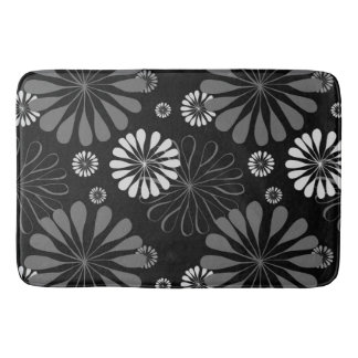 Tapete De Banheiro Floral Retro Preto e Branco