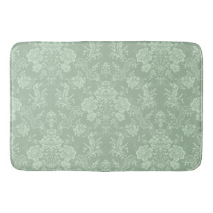 Tapete De Banheiro Floral Romântico para Chic - Damasco Verde-Sage