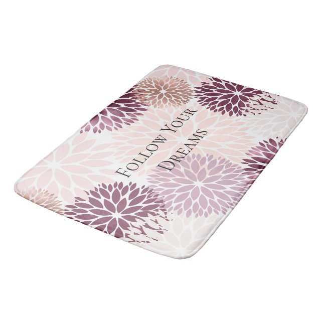 Tapete De Banheiro Floral Rosa na moda (Angulado)