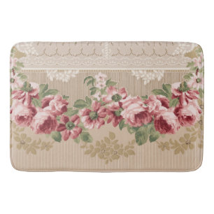 Tapete De Banheiro Floral Rosa Romântico Vitoriano Elegante