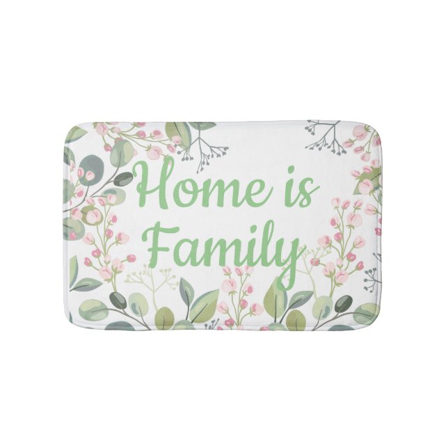 Tapete De Banheiro Floral suave com folhas e flores pequenas (frente)