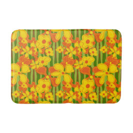 Tapete De Banheiro Flores Amarelas Laranja Brilhantes da década de 19