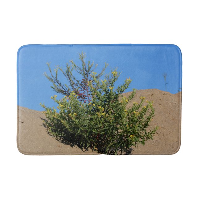 Tapete De Banheiro Flores Amarelas Na Areia Floral (Frente)