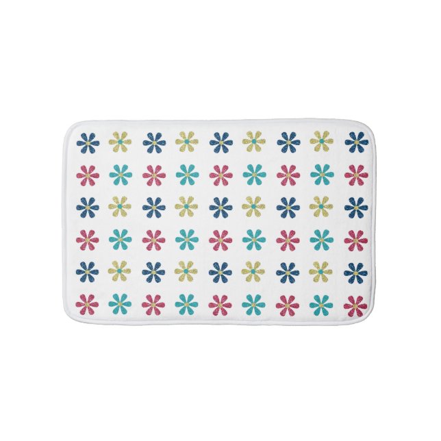 Tapete De Banheiro Flores Azuis Douradas Modernas e Trendentes (frente)