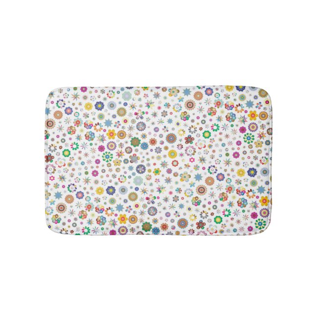 Tapete De Banheiro Flores bonito - Bath Mat colorido (frente)