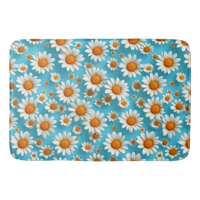 Tapete De Banheiro Flores brancas fofas (Frente)