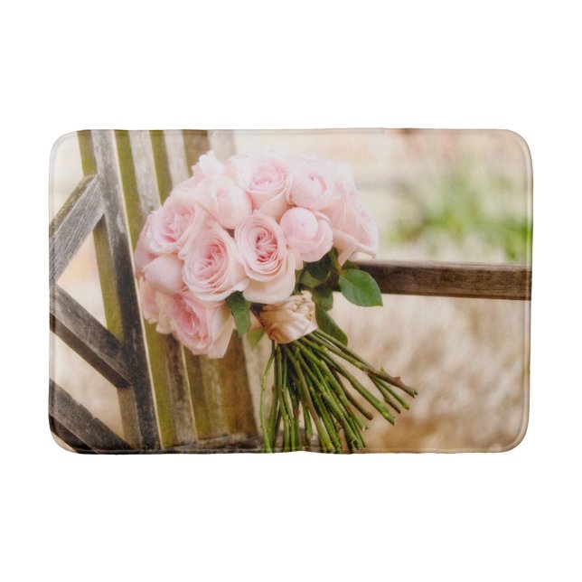 Tapete De Banheiro Flores | Buquê rosa-rosa (Frente)