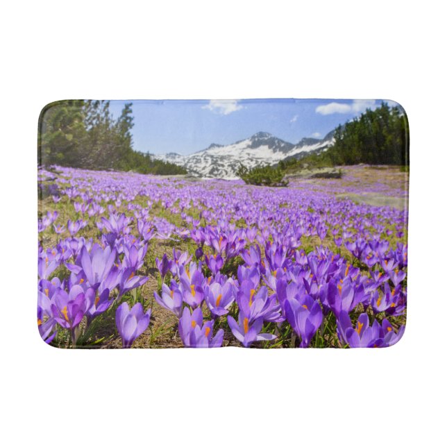 Tapete De Banheiro Flores | Crocus Pirin Mountain Park Bulgária (Frente)
