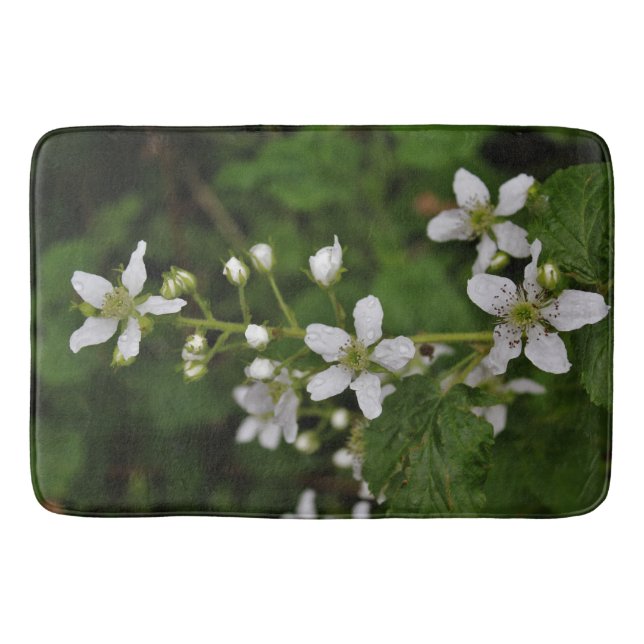 Tapete De Banheiro Flores de Blackberry (Frente)