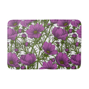 Tapete De Banheiro Flores de cosmos violetas