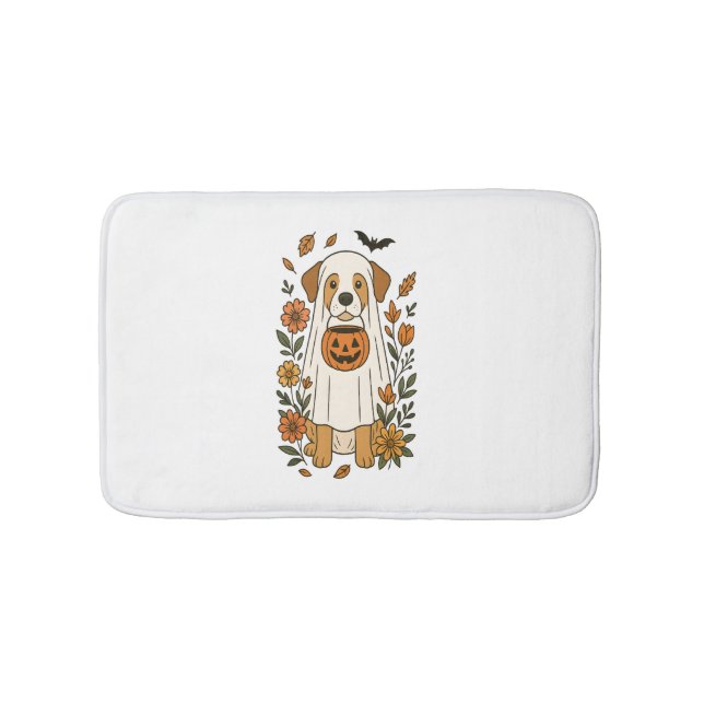 Tapete De Banheiro Flores de Halloween Labrador Retriever (frente)