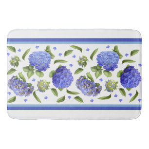 Tapete De Banheiro Flores de Hydrangea Azuis Arte Botânica