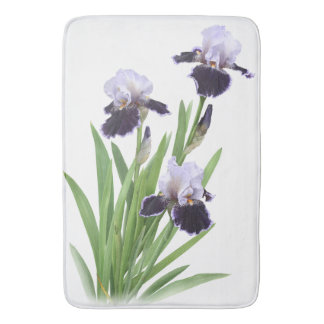 Tapete De Banheiro Flores de Íris Roxo Arte Botânica