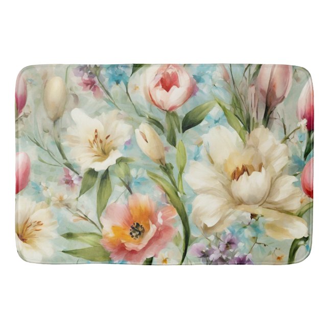 Tapete De Banheiro Flores de primavera no Estilo do Impressionismo (Frente)
