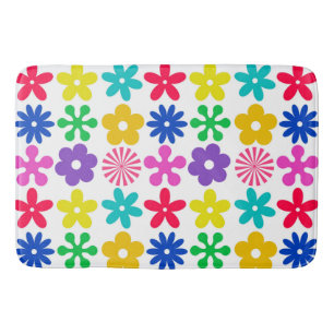 TAPETE DE BANHEIRO FLORES DE RETRO GROOVY