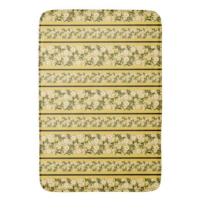 Tapete De Banheiro Flores de Riscos Limão Amarelo (Frente Vertical)