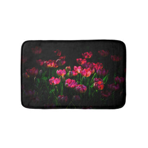 Tapete De Banheiro Flores de tulipa cor-de-rosa