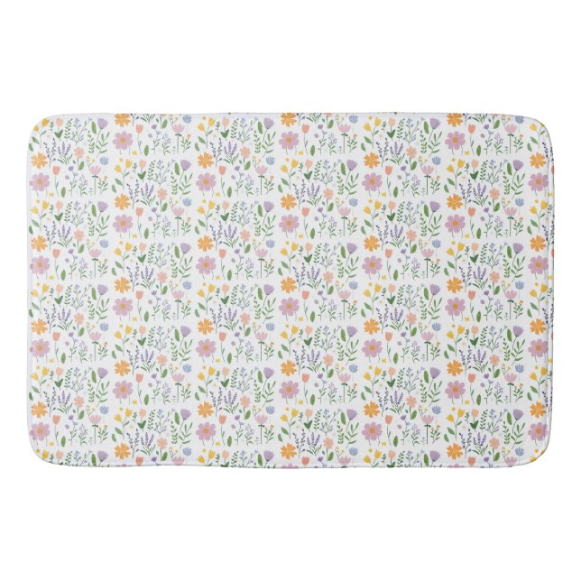 Tapete De Banheiro Flores decorativas caprichosas (Frente)