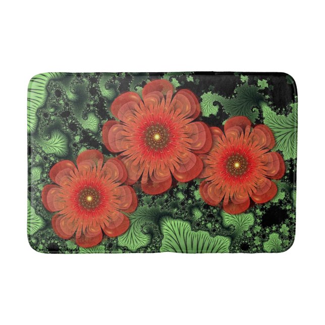 Tapete De Banheiro Flores E Ferns Bath Mat (Frente)