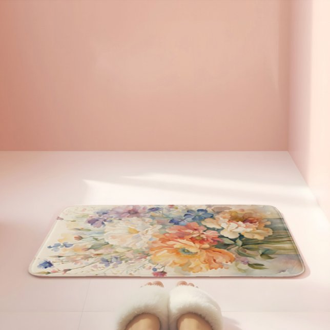 Tapete De Banheiro flores em vaso (Criador carregado)